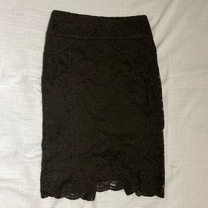 Express-Military Green Lace Pencil Skirt
